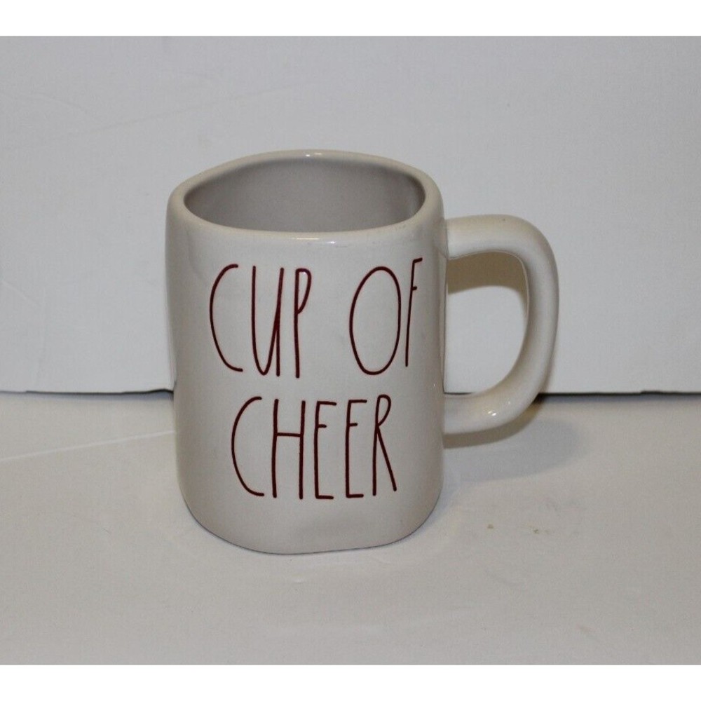 Rae Dunn Cup of Cheer White Red Christmas Holiday Ceramic Coffee Mug